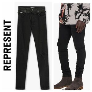 💙Represent Black Distressed M07012 Repairer Jean Size 28x29